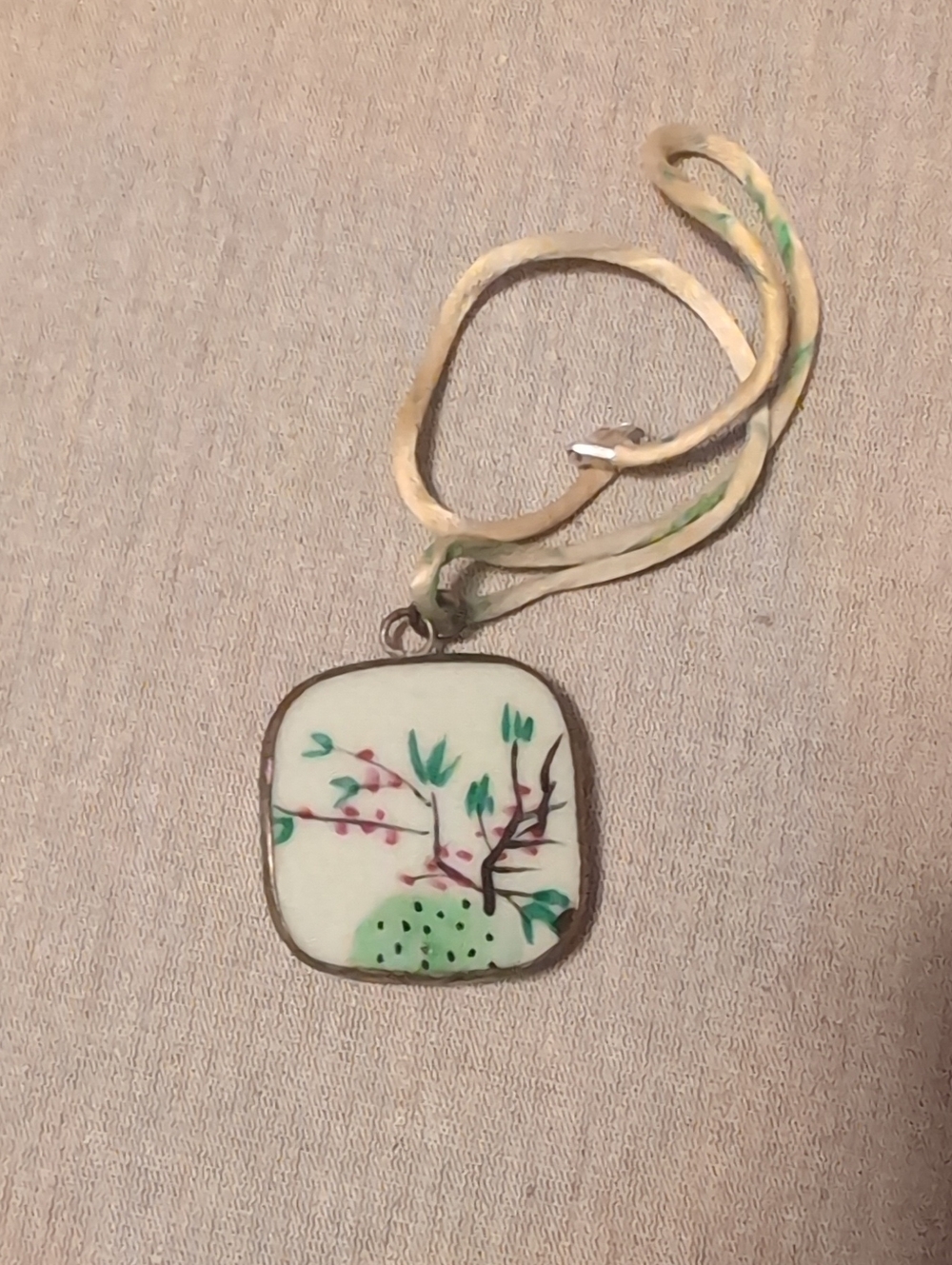 Hand-Painted Floral Pendant